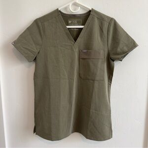 Figs V Neck Scrub Top Light Moss Green XS